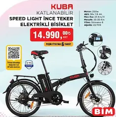 KUBA KATLANABİLİR SPEED LİGHT İNCE TEKER ELEKTRİKLİ BİSİKLET